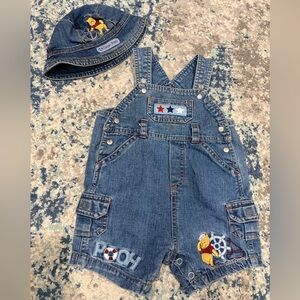 Disney Pooh Denim Overalls - Baby